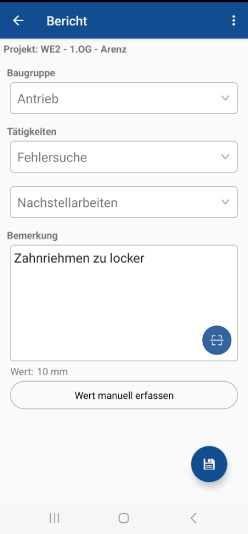 Instandhaltung.App Einfache Berichte zum Auftrags anlegen